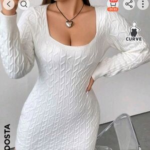 White Cable Knit Dress
